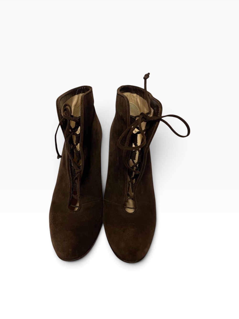 Christian Louboutin Brown Suede Corset
Lace Up Wedge Boots 35.5 - Picture 3 of 6